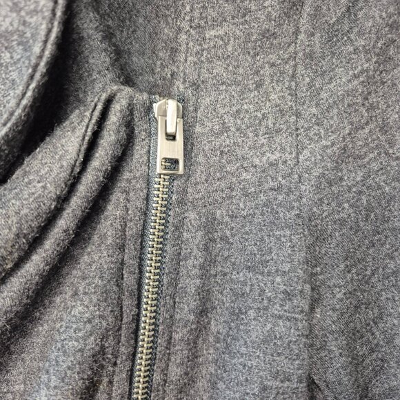 Club Monaco 100% Wool Grey Assymetric Zippered Wrap Sweater - Picture 3 of 14